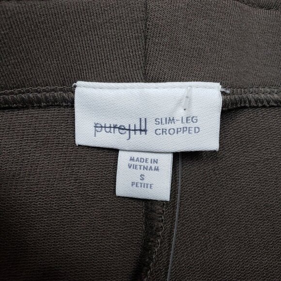 Pure Jill Slim Leg Cropped Pants Womens Small Petite Brown Pima Modal - Picture 7 of 9